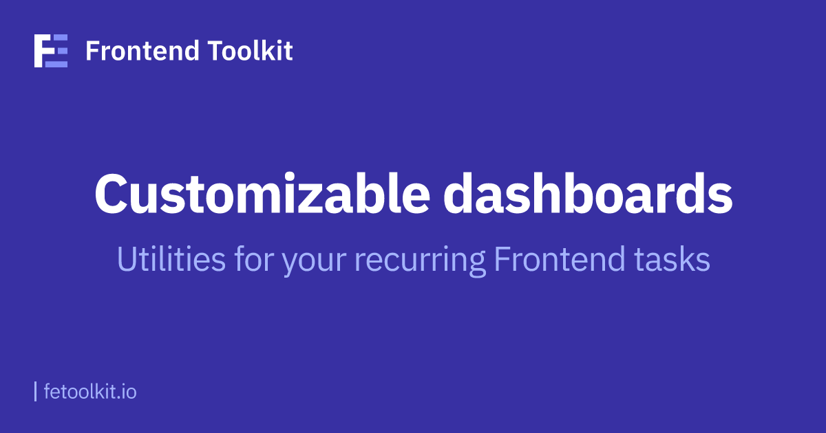 Utilities for your recurring Frontend tasks - Frontend Toolkit